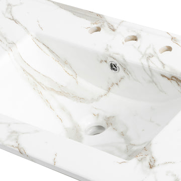 Ancillary 3-Hole 20 in. W x 18.25 in. D Classic Contemporary Rectangular Ceramic Single Sink Basin Vanity Top